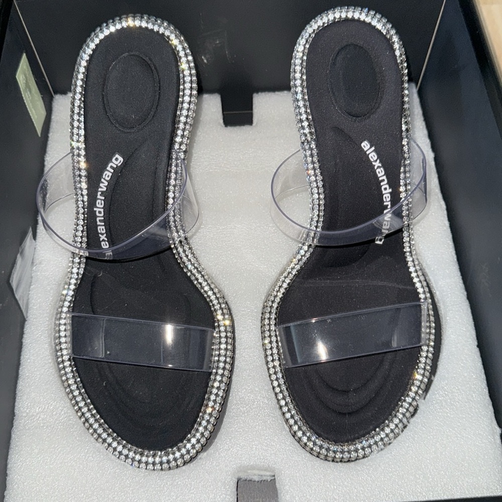 Alexander Wang nova slide sandal, PVC/ Crystal size 40